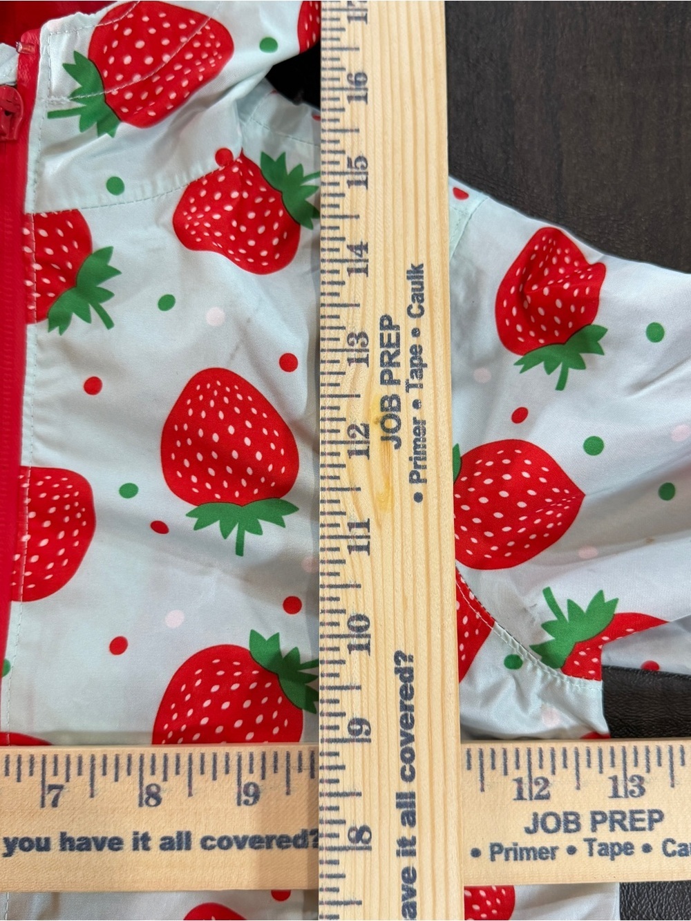 Lily & Dan Girls' Strawberry Print Hooded Rain Jacket - Red & Blue Sz 3T - Picture 6 of 6